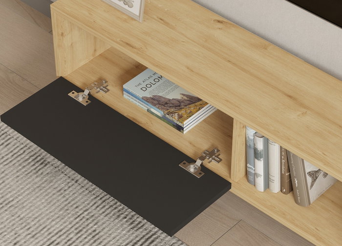 Hanah Home Soporte de TV Yonca Antracita y Roble